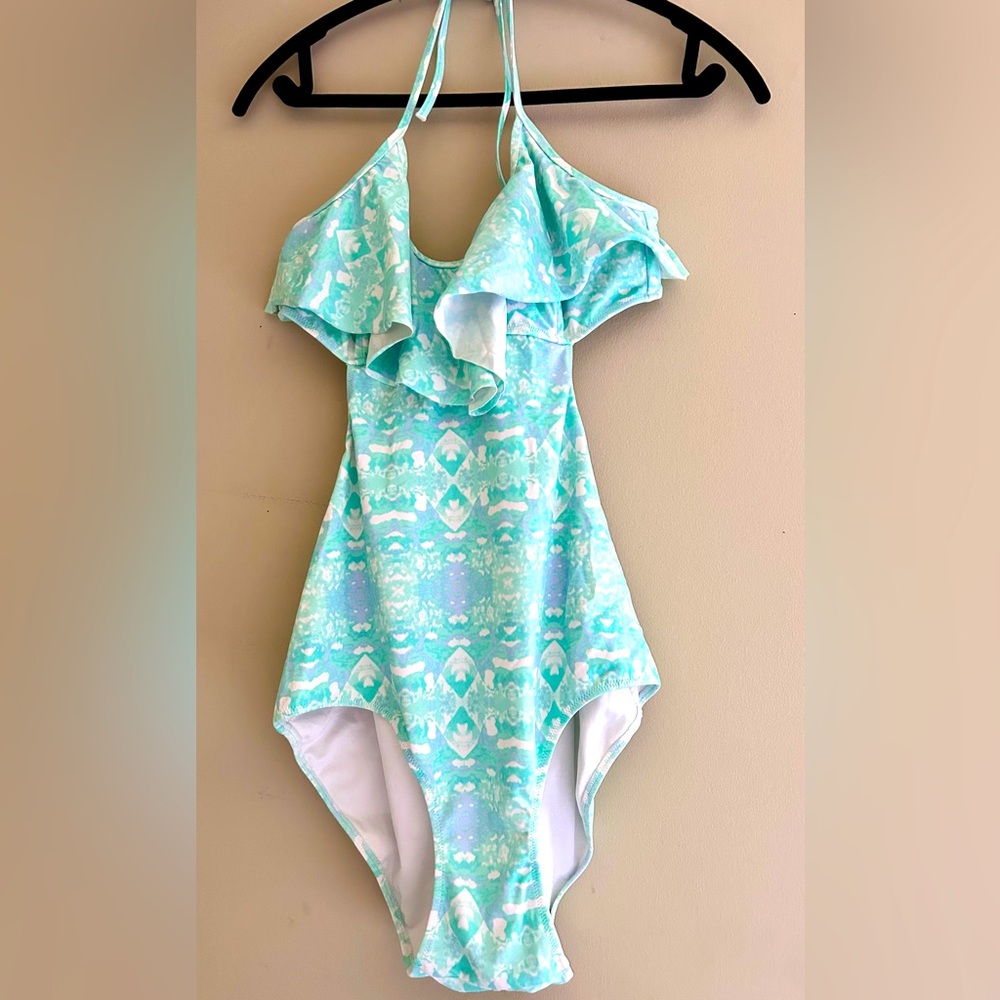 Floral print one-piece swimsuit